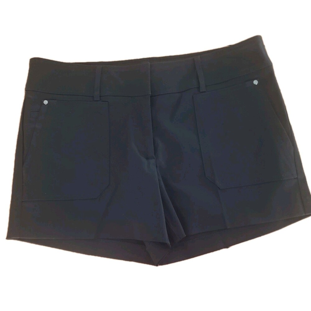 Cache Shorts Womens 10 Black Stretch Regular Fit Flat Front Pockets Chino